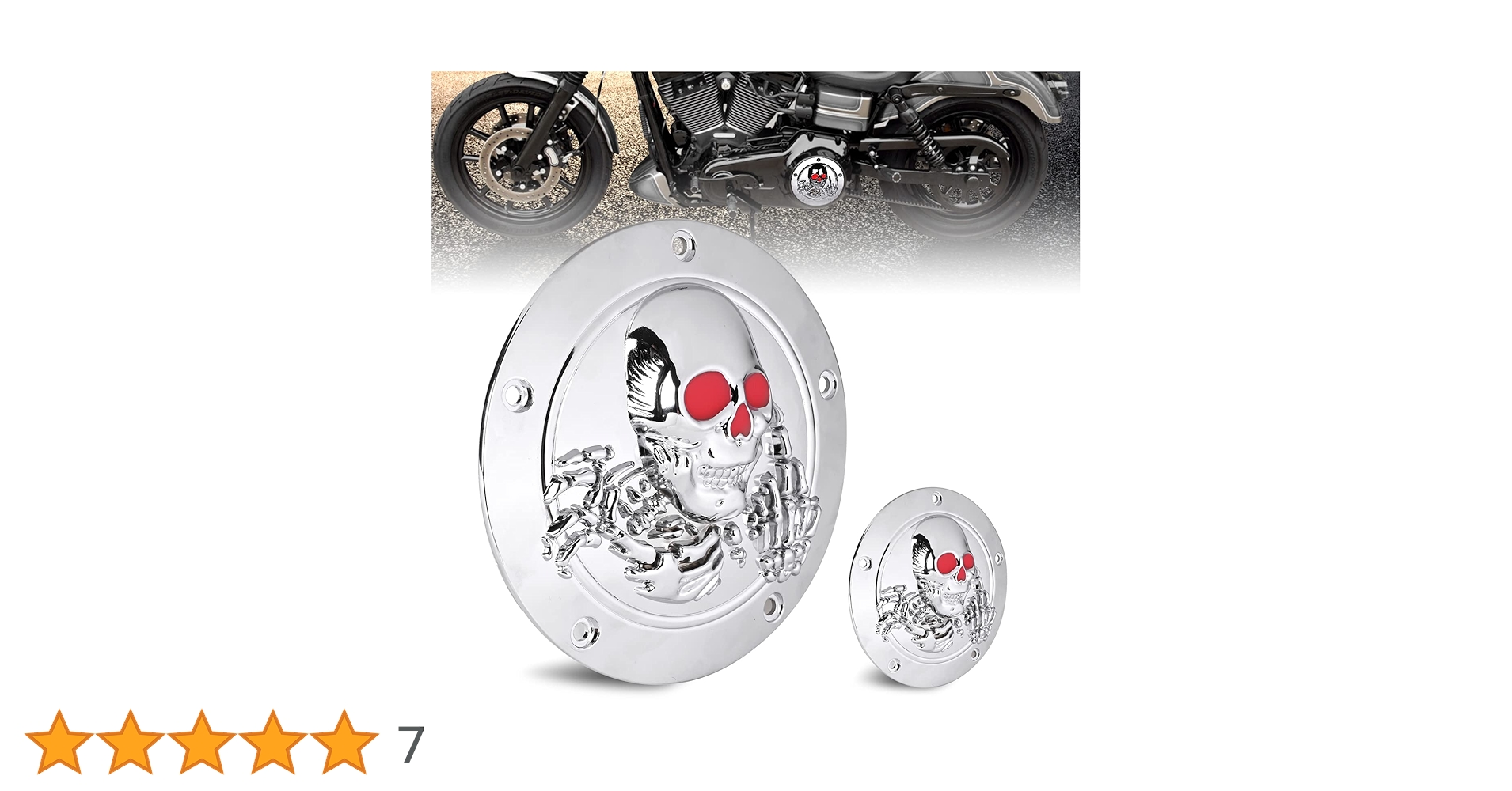 Amazon | Sresk 3D スカル 5 ホール ダービーカバー ハーレー用